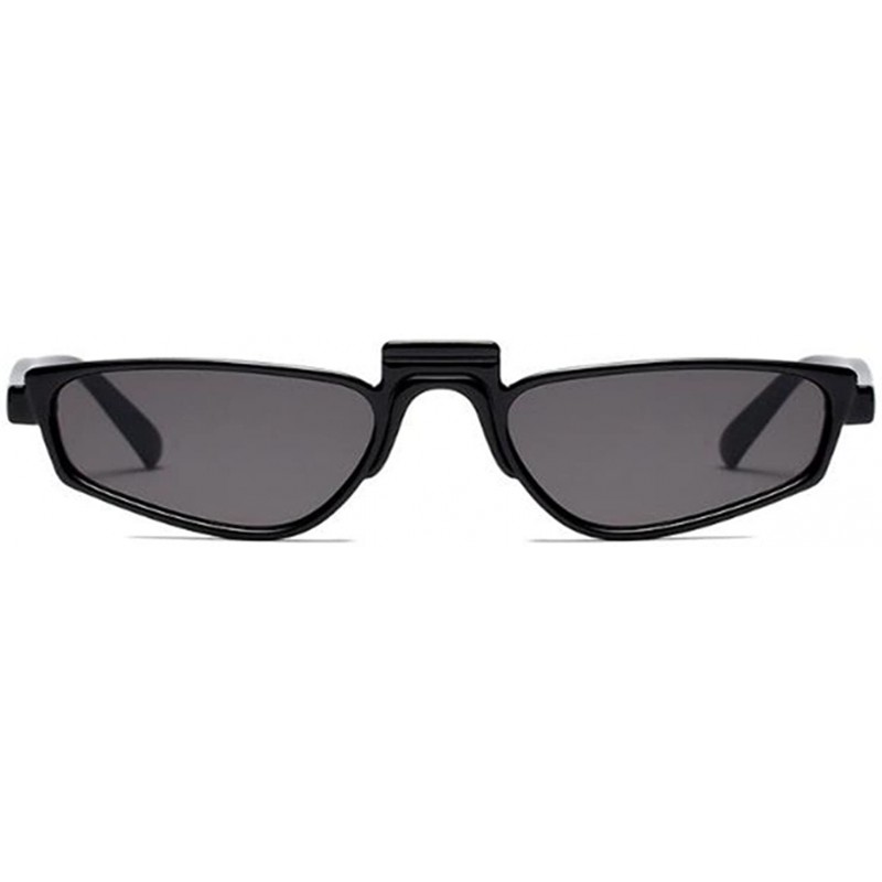 Square Small Narrow Rectangle Lady Sunglass - Black/Grey - CU18DWN429H $9.97