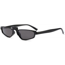 Square Small Narrow Rectangle Lady Sunglass - Black/Grey - CU18DWN429H $9.97