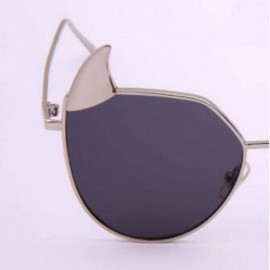 Aviator Unisex sunglasses - fashion personality sunglasses - horn fashion sunglasses - E - CA18SHH6SMW $34.81