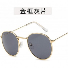 Aviator Fashion Women Retro Round Sunglasses Women/Men Lens Sun Glasses Vintage Luxury Mirror Metal Frame - 20 - CE198ZREDDO ...