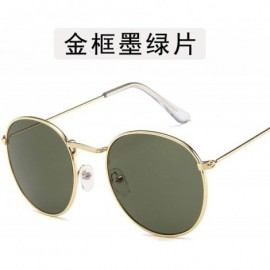 Aviator Fashion Women Retro Round Sunglasses Women/Men Lens Sun Glasses Vintage Luxury Mirror Metal Frame - 20 - CE198ZREDDO ...