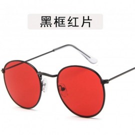 Aviator Fashion Women Retro Round Sunglasses Women/Men Lens Sun Glasses Vintage Luxury Mirror Metal Frame - 20 - CE198ZREDDO ...