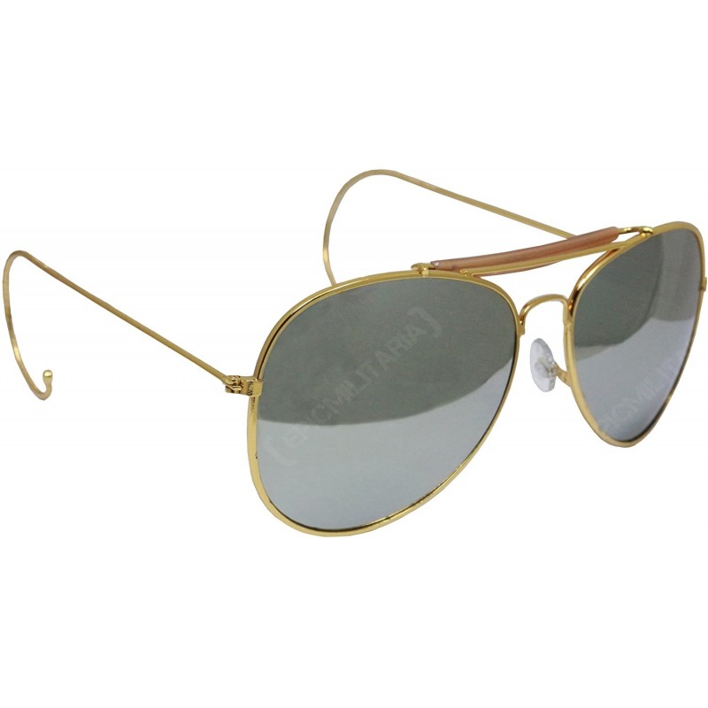 Sport US Vintage Top Gun Pilot Style Aviator Sunglasses with Mirrored- Brown or Green Lenses - Mirrored - CR116T9MO43 $33.91