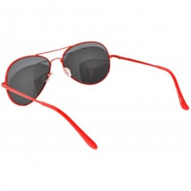 Aviator Colored Metal Frame with Full Mirror Lens Spring Hinge - Red_smoke_lens - CS122DSO2ZR $9.65