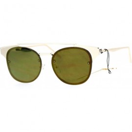 Rimless Womens Flat Top Metal Half Horn Rim Rimless Sunglasses - All Gold - CJ12N79SSZ4 $12.35