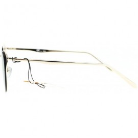 Rimless Womens Flat Top Metal Half Horn Rim Rimless Sunglasses - All Gold - CJ12N79SSZ4 $12.35