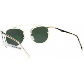 Rimless Womens Flat Top Metal Half Horn Rim Rimless Sunglasses - All Gold - CJ12N79SSZ4 $12.35