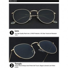 Oval Men Women Vintage Small Oval Metal Frame Sunglasses Mirrored Lens Shades - Silver - CA18IGU9D9X $8.47