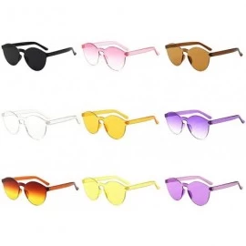 Round Unisex Fashion Candy Colors Round Outdoor Sunglasses Sunglasses - Black - CY1905TGU7G $16.82