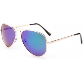 Aviator Polarized Aviator Sunglasses Mirrored Lens Classic Aviator Polarized Sunglasses Small - C118I6472SA $12.70