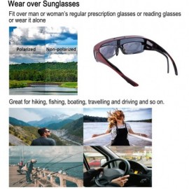 Wrap Fit Over Polarized Sunglasses Flip Up Lens for Men and Women - Red - CU199ANYT5T $23.54