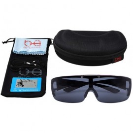 Wrap Fit Over Polarized Sunglasses Flip Up Lens for Men and Women - Red - CU199ANYT5T $23.54