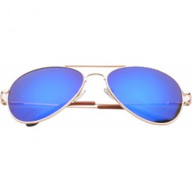 Aviator 'Berkeley' Aviator Fashion Sunglasses - Gold-blue - C711OJZA1UR $7.38