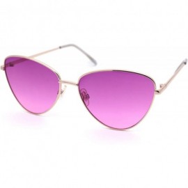 Cat Eye Womens Hippie Tie Dye Gradient Metal Rim Cat Eye Sunglasses - Gold Purple - C518Y3OZ845 $13.40