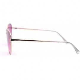 Cat Eye Womens Hippie Tie Dye Gradient Metal Rim Cat Eye Sunglasses - Gold Purple - C518Y3OZ845 $13.40