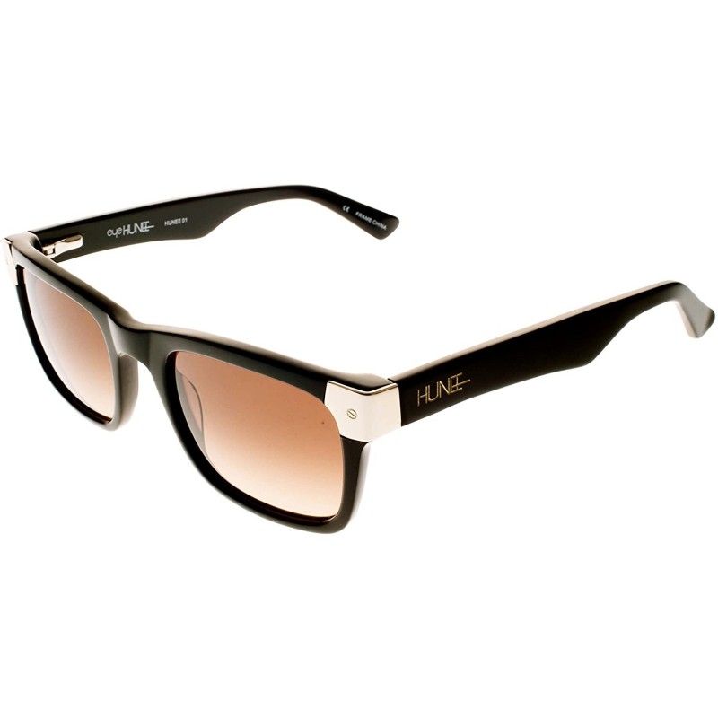 Wayfarer Shiny Black and Gold Toned Wayfarer (Unisex) - CX180GO5IXI $40.96