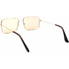 Rimless Mens Rectangular Exposed Mirror Lens Rimless Fashion Sunglasses - Gold Light Peach - CR190RZIX78 $12.45