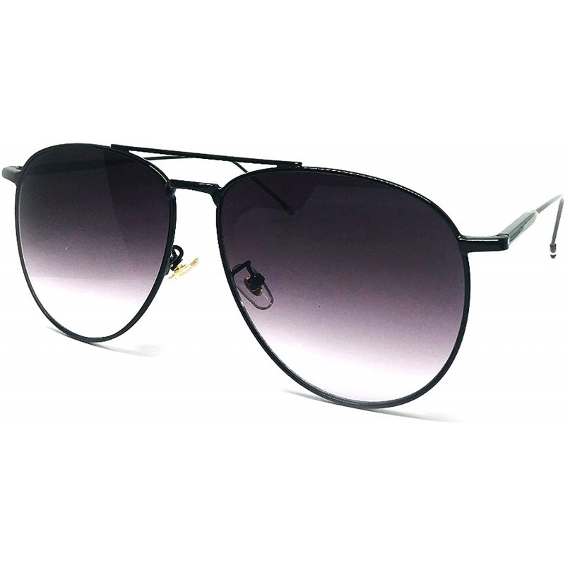 Oversized RAKOSTA 97025 Premium Oversized Flat Aviator Tint Mirrored Sunglass Womens Mens - Fade Black - CO1954LXIC4 $16.88