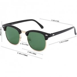 Semi-rimless Semi Rimless Polarized Sunglasses Classic Metal Retro Rivets Sun Glasses - CT185YOZWAC $11.91