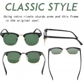 Semi-rimless Semi Rimless Polarized Sunglasses Classic Metal Retro Rivets Sun Glasses - CT185YOZWAC $11.91