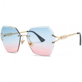 Rimless Luxury RimlSunglasses Women Irregular Trimmed Eyewear Pearl Metal Frame Sun Glasses UV400 Ss726 - C4 - C8197Y7T3AY $2...