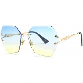 Rimless Luxury RimlSunglasses Women Irregular Trimmed Eyewear Pearl Metal Frame Sun Glasses UV400 Ss726 - C4 - C8197Y7T3AY $2...