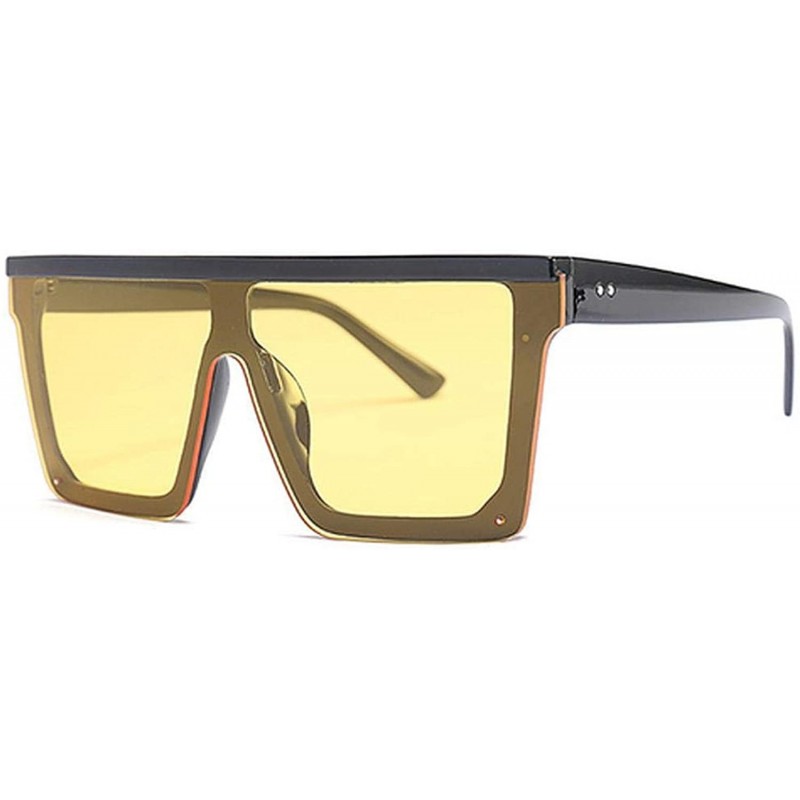 Oversized Women Oversized Square Sunglasses Fashion Men Vintage Big Frame Eyewear Outdoor Oculos UV400 - C4 Black.yellow - C5...