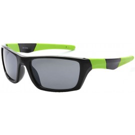 Sport Outdoors Sports Full Square Framed Sunglasses UV400 - Black Green Black - CL12KW90STD $11.41