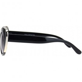 Cat Eye Womens Retro Mod Metal Wire Horn Cat Eye Fashion Sunglasses Black Silver Smoke - CI18NQG8O7H $11.03