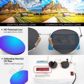 Cat Eye Retro John Lennon Sunglasses for Men Women Polarized Hippie Round Circle Sunglasses MFF7 - A Gold Blue - C217YK55WLY ...