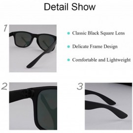 Square SOARIN Sunglasses Reflective Mirror for Women Black Square Rimmed Colorful Lens - Darkblue - C3182W8Q4GG $10.18