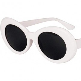 Oval 2 Retro Clout Goggles Glasses Oval Mod Thick Frame Kurt Cobain Sunglasses - C418Y3G6EC5 $10.11