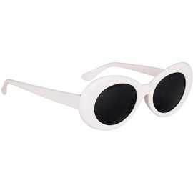 Oval 2 Retro Clout Goggles Glasses Oval Mod Thick Frame Kurt Cobain Sunglasses - C418Y3G6EC5 $10.11