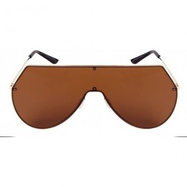 Shield Sheild Style One Piece Sunnies w/Flat Lens 55683-FLFM - Gold - C3183CH3L54 $9.71