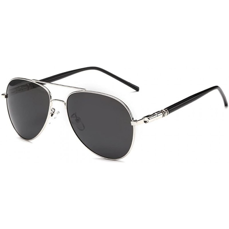 Aviator Mens Premium Classic Military Style Full Mirrored Aviator Sunglasses - Silver - CY12FINYCWR $11.27