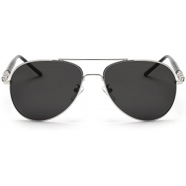 Aviator Mens Premium Classic Military Style Full Mirrored Aviator Sunglasses - Silver - CY12FINYCWR $11.27