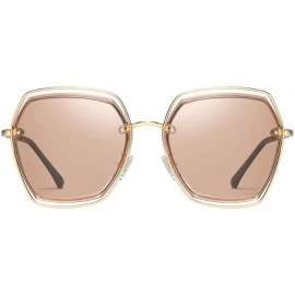 Oversized Cute Polarized Sunglasses for Women Metal Style Shades So Sassy 8050 - Tea Lenses - CX194YNCD6Q $11.41