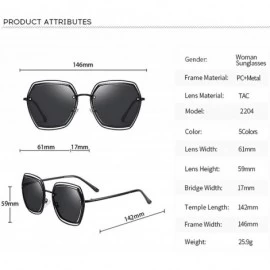 Oversized Cute Polarized Sunglasses for Women Metal Style Shades So Sassy 8050 - Tea Lenses - CX194YNCD6Q $11.41