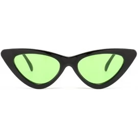 Goggle Female Sunglasses Outdoor Glasses Cat Eye Sunglasses for Women Goggles Plastic Frame - Black-green - C518D5XQ23C $12.76