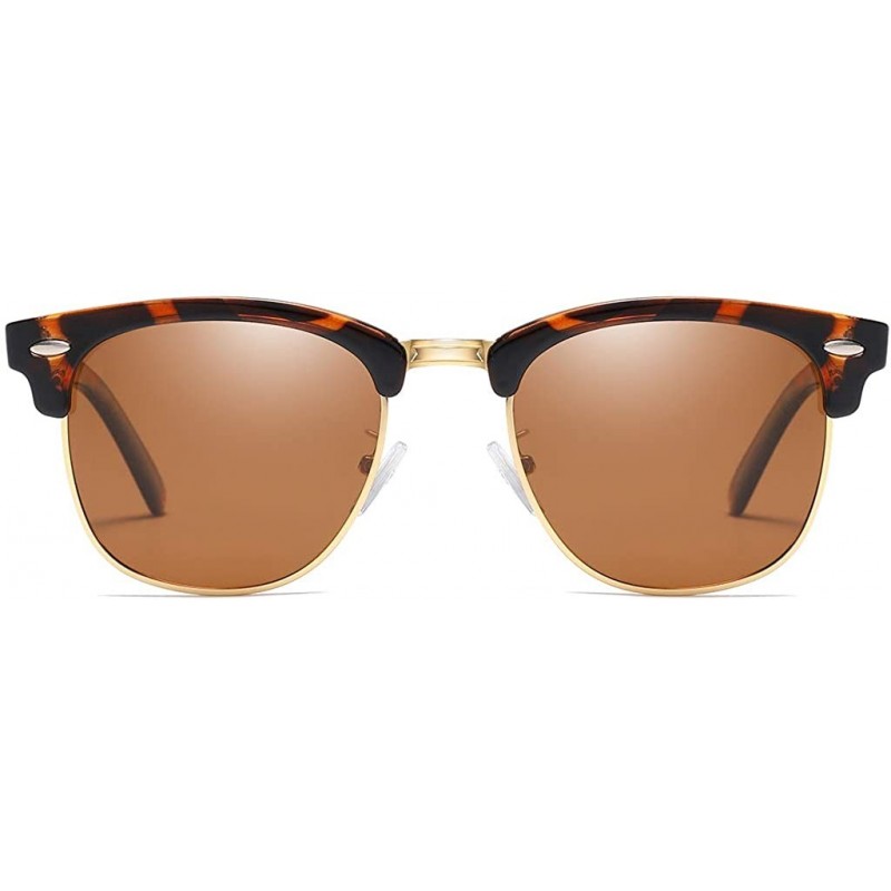 Square Sunglasses Polarized Antiglare Anti ultraviolet Travelling - Tan - CA18WT5G9TX $21.34