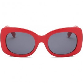 Square Women Retro Vintage Fashion Square Oversized Sunglasses - Red - C218I627034 $12.22