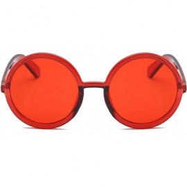 Round Women Retro Vintage Circle Round Oversized Sunglasses - Red - CI18I6SCC79 $7.41