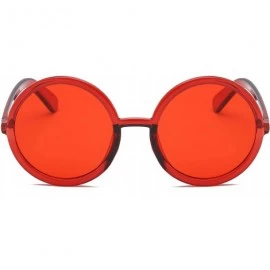 Round Women Retro Vintage Circle Round Oversized Sunglasses - Red - CI18I6SCC79 $7.41