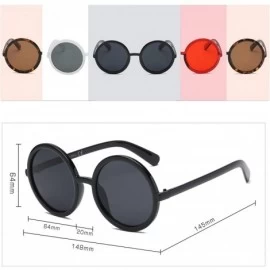 Round Women Retro Vintage Circle Round Oversized Sunglasses - Red - CI18I6SCC79 $7.41