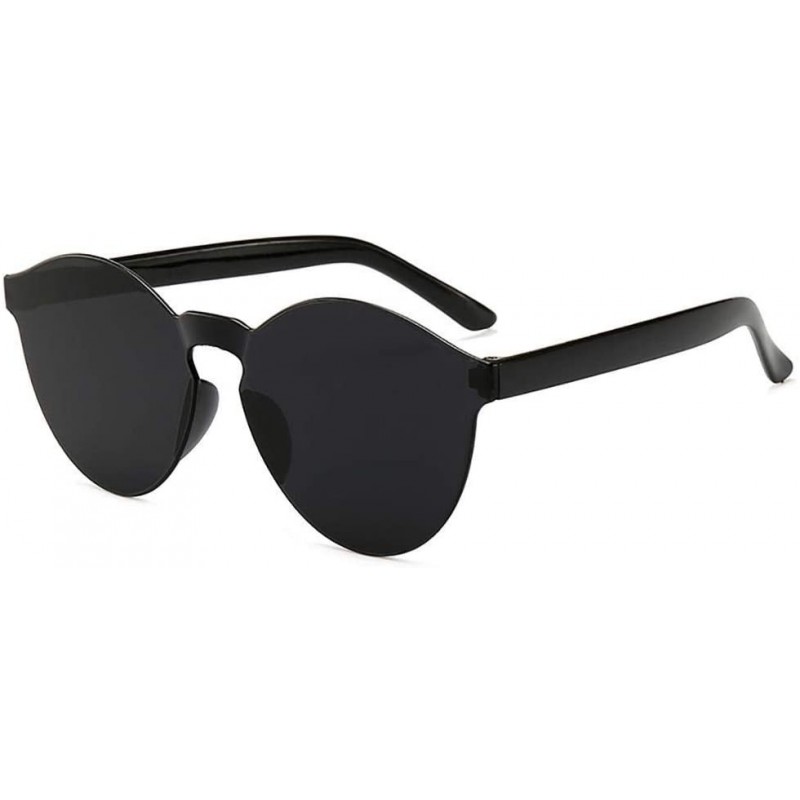 Round Unisex Fashion Candy Colors Round Outdoor Sunglasses Sunglasses - Black - C2199XQ973A $18.39