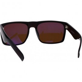 Sport No Glare Polarized Lens Flat Top Hipster Plastic Horn Rim Sunglasses - All Brown - CT18EGW9H02 $11.38