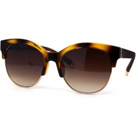 Wayfarer Womens Designer Luxury Half Horn Rim Diva Sunglasses - Tortoise - CL12HVJA17F $10.70