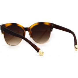 Wayfarer Womens Designer Luxury Half Horn Rim Diva Sunglasses - Tortoise - CL12HVJA17F $10.70