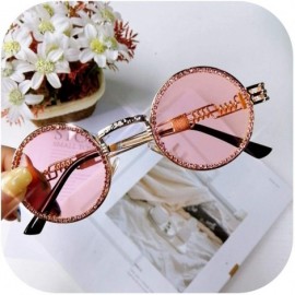 Goggle Vintage Round Diamond Sunglasses Women Luxury Steampunk Red Black Clear Lens Rhinestone Eyeglasses UV400 - 1 - CM199CL...