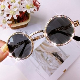 Goggle Vintage Round Diamond Sunglasses Women Luxury Steampunk Red Black Clear Lens Rhinestone Eyeglasses UV400 - 1 - CM199CL...